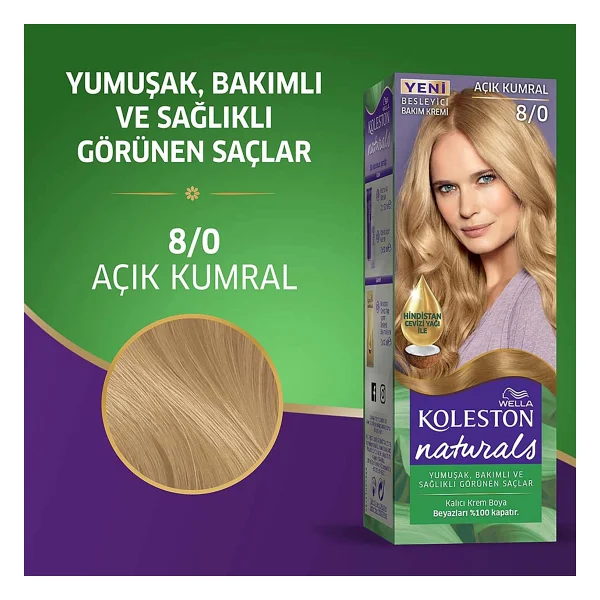 Koleston Naturals 8.0 Açık Kumral Saç Boyası - Görsel 10