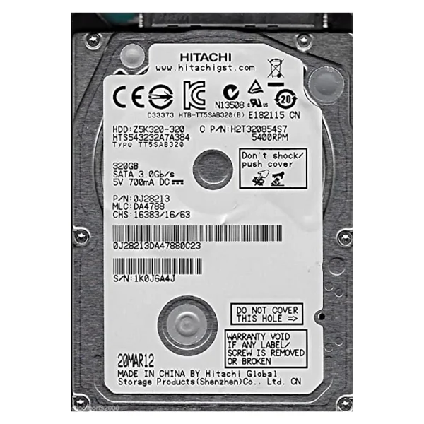 Hitachi 320 GB 2,5' 5400 Rpm 8 Mb 3Gb/S (Rfb) Notebook Disk - Görsel 2