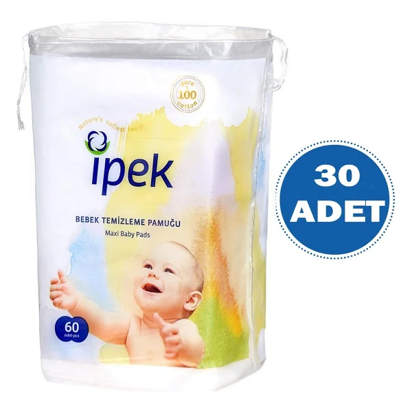 İpek Maxi 60'lı 30 Adet Bebek Temizleme Pamuğu - Görsel 2