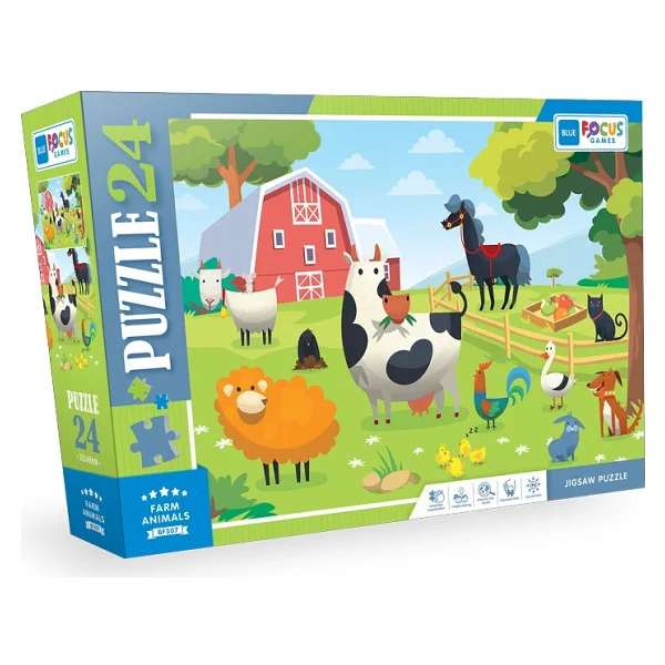 Blue Focus Farm Animals 24 Parça Puzzle Bf307 - Görsel 5