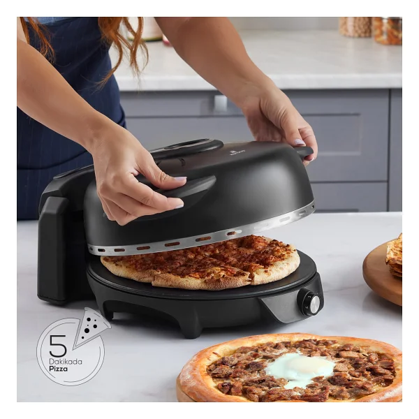Karaca Gastro Biodiamond Matte Black 10in1 Lahmacun Ve Pizza Makinesi - Görsel 3