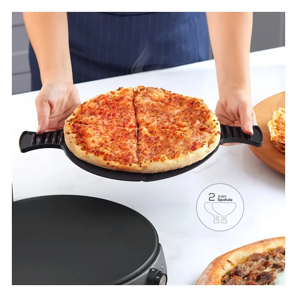 Karaca Gastro Biodiamond Matte Black 10in1 Lahmacun Ve Pizza Makinesi - Görsel 5
