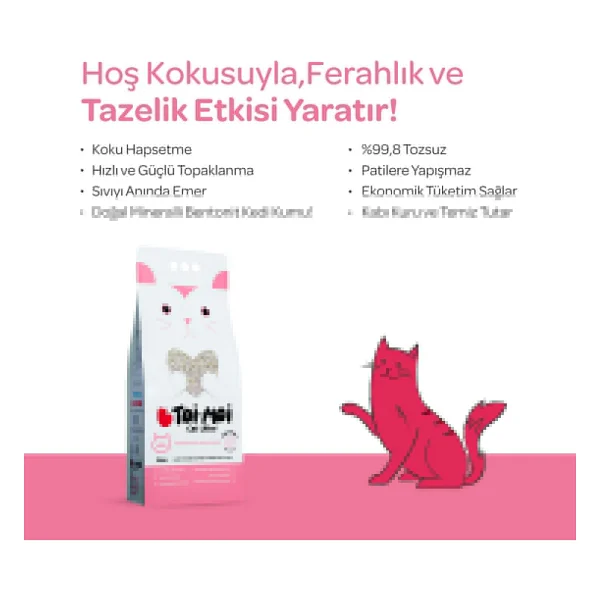 Toi Moi Bebek Pudrası Kokulu 10 Lt 2'li Bentonit Kedi Kumu - Görsel 4