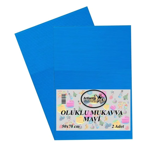 Metalik Mavi Oluklu Mukavva 50x70 2 Adet Artlantis Oluklu Mukavva Metalik Mavi Renkli 50x70 2 Adet - Görsel 5