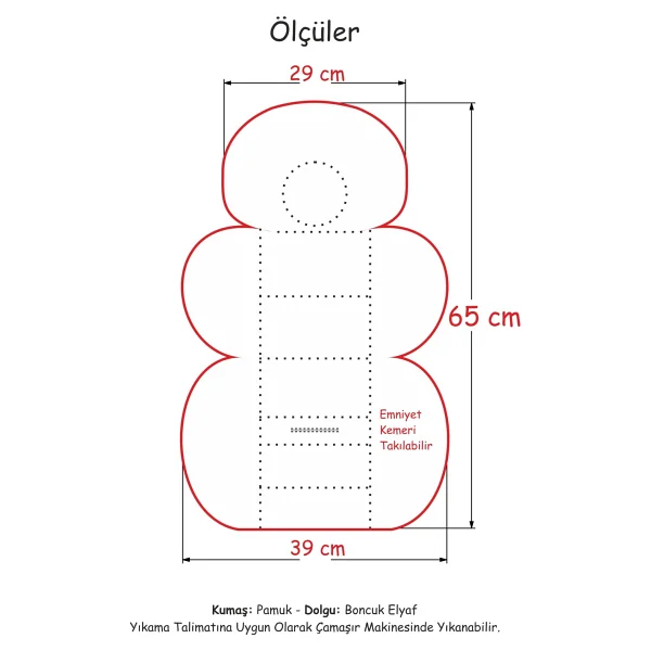 Umaybebek 2 Parça / Bel Destekli - Puset Minderi, Örtüsü Takımı - Koyu Gri Mavi - Görsel 4