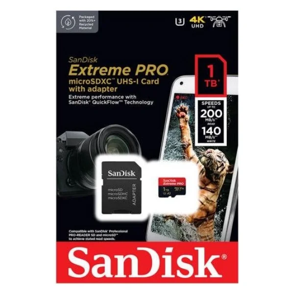 Sandisk Extreme Pro Sdsqxcd-1t00-Gn6ma Class 10 Uhs-I A2 V30 1 TB Micro Sd Kart - Görsel 3