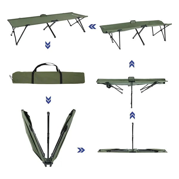 Songmics Üniseks Yetişkin Kamp Yatağı, Kamp Yatağı, TÜV Rheinland tarafından test edilmiştir, maksimum statik yük kapasitesi 260 kg, 206 x 45 x 75 cm GCB25J, yeşil, 205 x 75 x 46 cm - Görsel 5