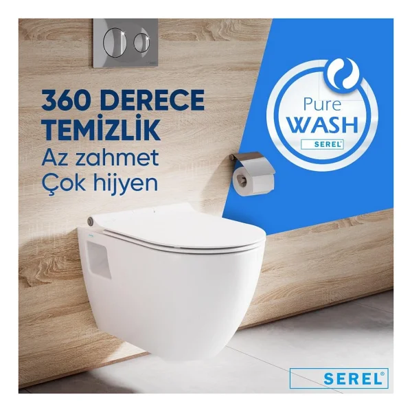 Serel Smart Kanallı Asma Klozet Kapak Hariç Sm23ods110h - Beyaz - Görsel 3