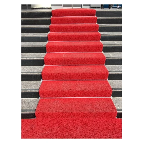 Colourmat Kaydırmaz Kaymaz Yolluk Karmaşık Halı Kıvırcık Paspas 1m X 15m (Kırmızı) - Görsel 2