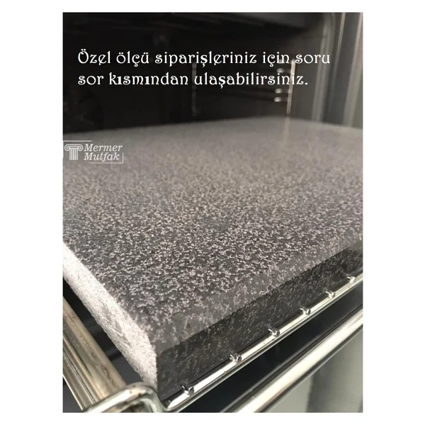 Mermer Mutfak Doğal Bazalt Fırın Pişirme Taşı - 30 X 40 Cm. Tam Fırın Boyutu - Görsel 9