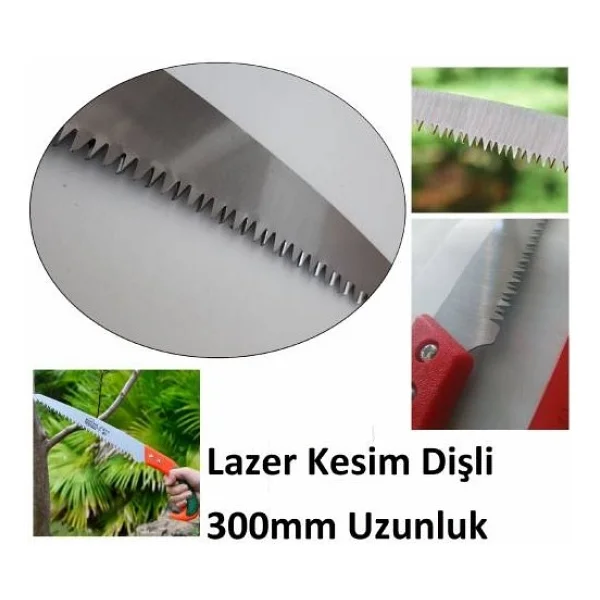 Depolife Bahçe Bağ Budama Makası Ağaç Dal Kesme Testeresi Ot Orak Tırpan Bileme Eğe Taşı Bahçe Seti 5 Parça Gri - Görsel 2