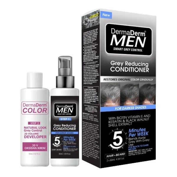 Dermaderm Men Saç Siyahlaştırıcı Beyaz Kapatıcı Oksidan 20 Vol Oksidan Krem - Görsel 4