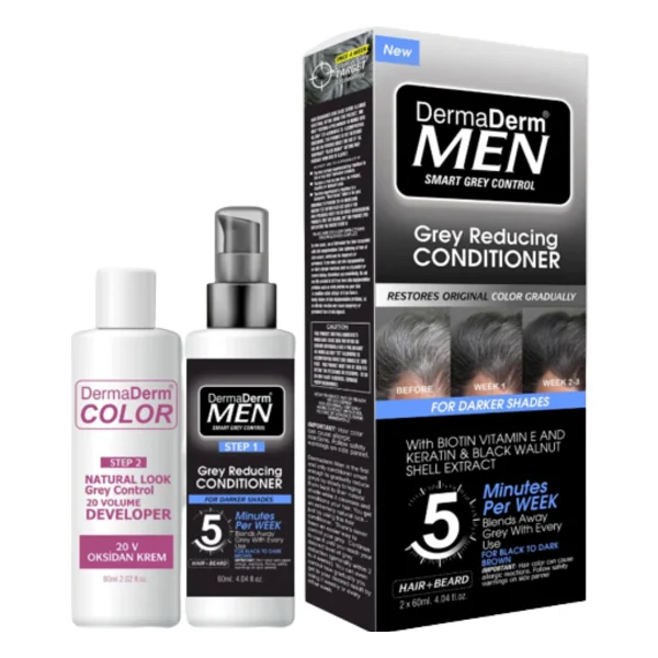 Dermaderm Men Saç Siyahlaştırıcı Beyaz Kapatıcı Oksidan 20 Vol Oksidan Krem - Görsel 5
