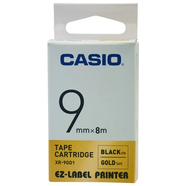 Casio Xr-9gd1 ( Gold/Black) Etiket Yazıcısı Kartuşu Altın Renk Üstüne Siyah Baskı - Görsel 2