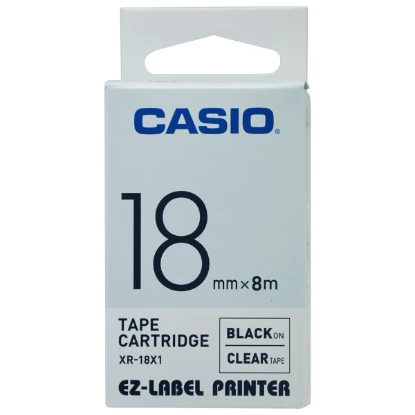 Casio Xr-18x1 (Clr/Bk) Etiket Yazıcısı Kartuşu Şeffaf Renk Üstüne Siyah Baskı - Görsel 2