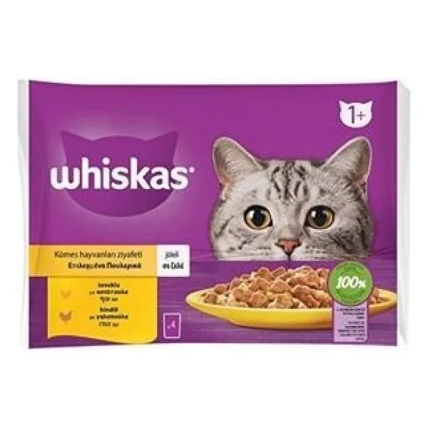 Whiskas Kümes Hayvanları Ziyafeti 4x85 Gr Yetişkin Kedi Yaş Maması - Görsel 3