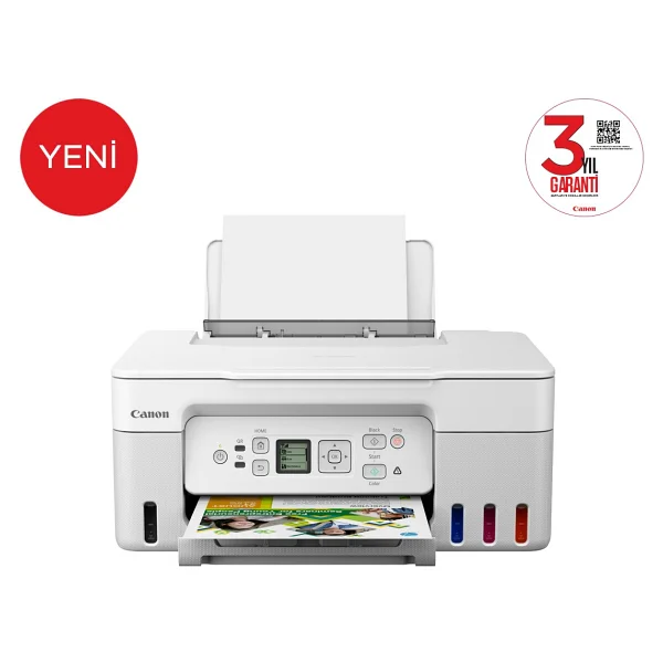 Canon Pixma G3470 Beyaz Wi-Fi + Tarayıcı + Fotokopi Tanklı Çok Fonksiyonlu Mürekkep Püskürtmeli Yazıcı - Görsel 2