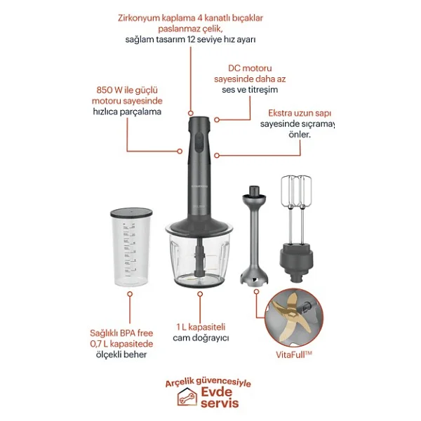 Grundig Hbs 7285 Cdx Delisia Novus 850 W Blender Seti - Görsel 4