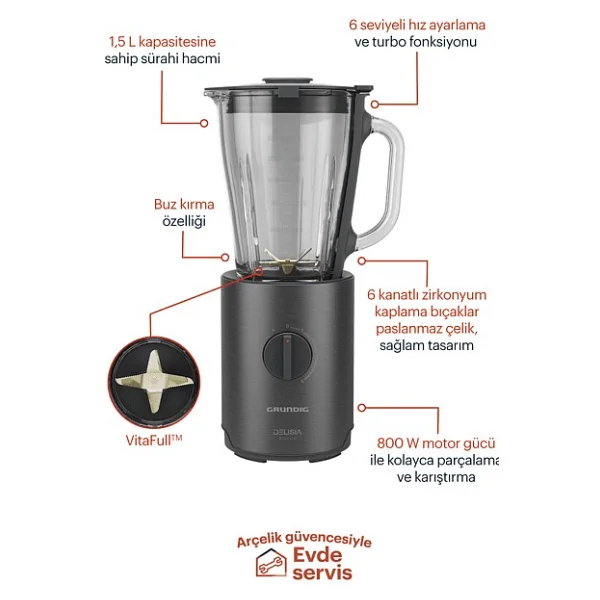 Grundig TB 7285 Cdx Delisia Novus Sürahi 800 W Blender - Görsel 4