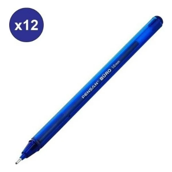 Pensan Büro 1.0 Mm Mavi Tükenmez Kalem 12 Adet Tk.K - Görsel 2