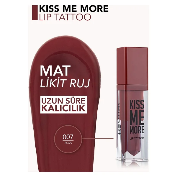 Flormar Kiss Me More Lip Tattoo 007 Rosa Likit Ruj - Görsel 4