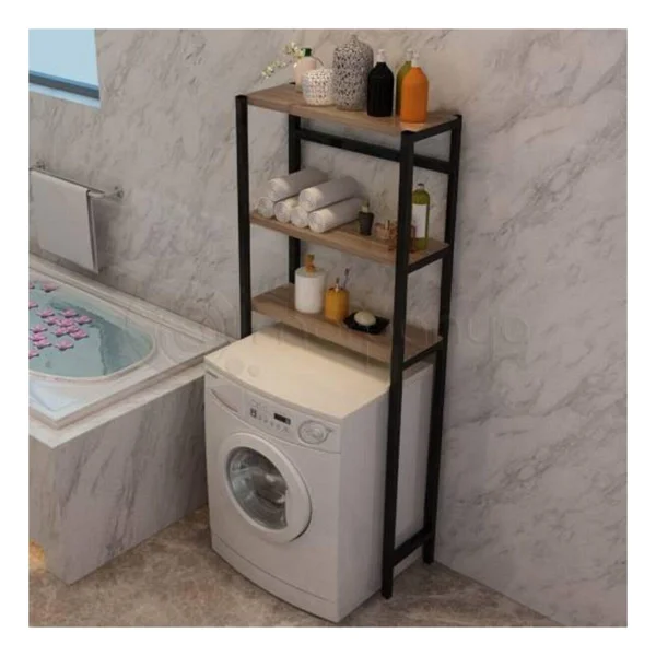 Sarı Papatya Çamaşır Makinesi Üstü Düzenleyici Raf Banyo Dolabı Rafı Makina Dolap - Görsel 2
