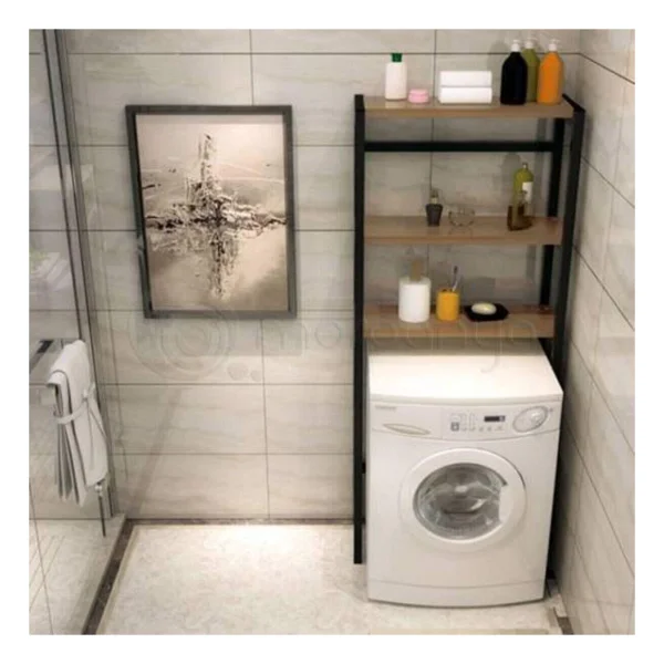 Sarı Papatya Çamaşır Makinesi Üstü Düzenleyici Raf Banyo Dolabı Rafı Makina Dolap - Görsel 3