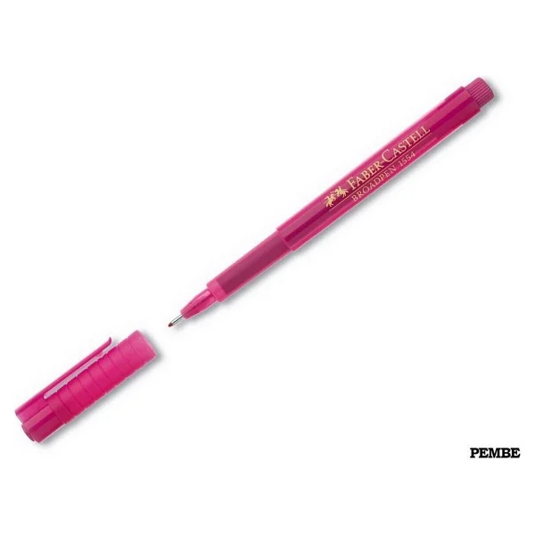 Faber-Castell 1554 Broadpen Pembe Keçeli Kalem - Görsel 6