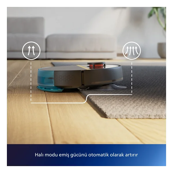 Philips Homerun 7000 Serisi Aqua Xu7000/01 Siyah Gold Akıllı Robot Süpürge - Görsel 4