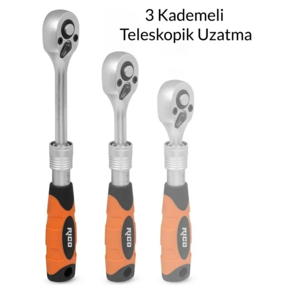 Rico 1/4" Cırcır Kolu Uzatmalı 72 Diş - Görsel 3