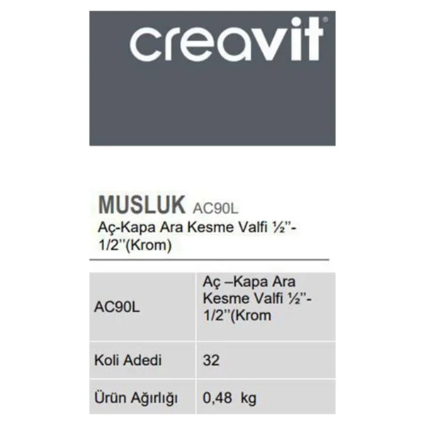 Creavit Ac90l Aç Kapa Taharet Musluğu - Görsel 2