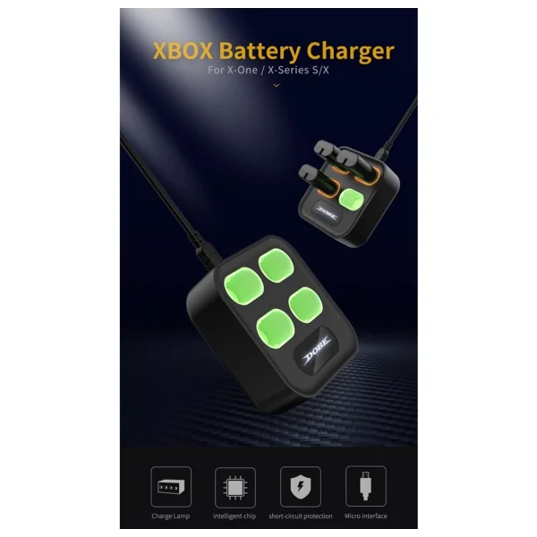 Dobe Xbox Series S X Batarya Şarj Dock + 4 Adet Pil Dahil - Görsel 3