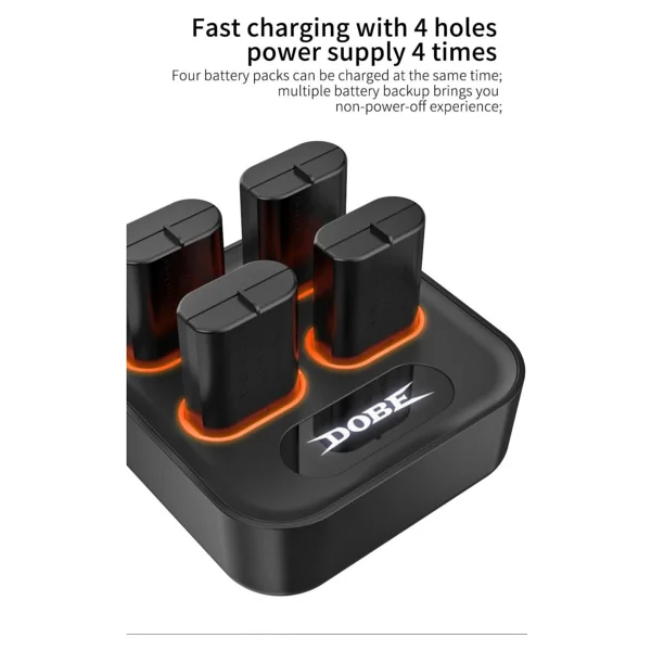 Dobe Xbox Series S X Batarya Şarj Dock + 4 Adet Pil Dahil - Görsel 5