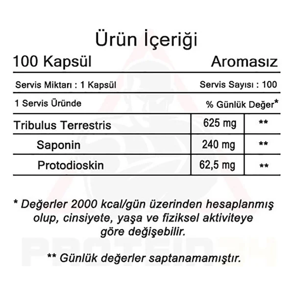Hardline Nutrition Terrestris 100 Kapsül - Görsel 4