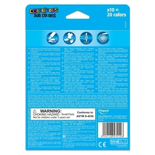 Maped Color Peps Duo 20 Renk 10'lu Keçeli Kalem Seti - Görsel 7