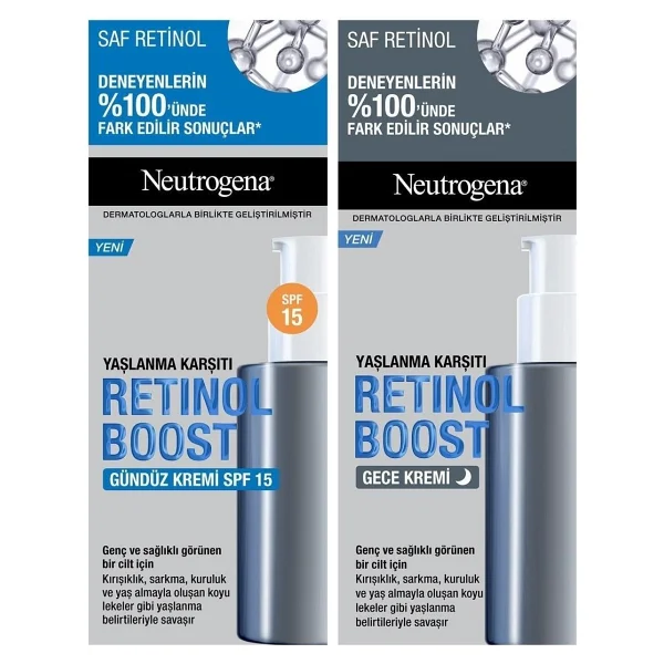 Neutrogena Retinol Boost Karşıtı Gündüz Kremi Antiaging + Retinol Boost Gece Kremi Çanta Hediyeli - Görsel 2