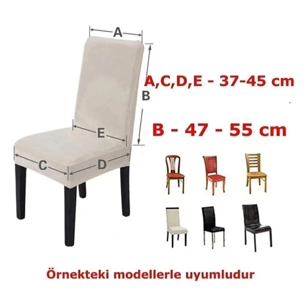 Tuchmall Sandalye Örtüsü Jakarlı Esnek Ve Lastikli 1 Adet - Görsel 3