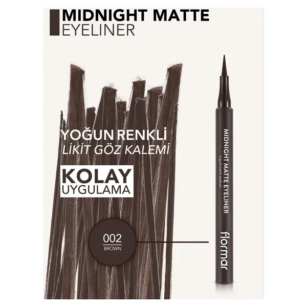 Flormar Midnight Matte Brown Kalem Eyeliner - Görsel 5