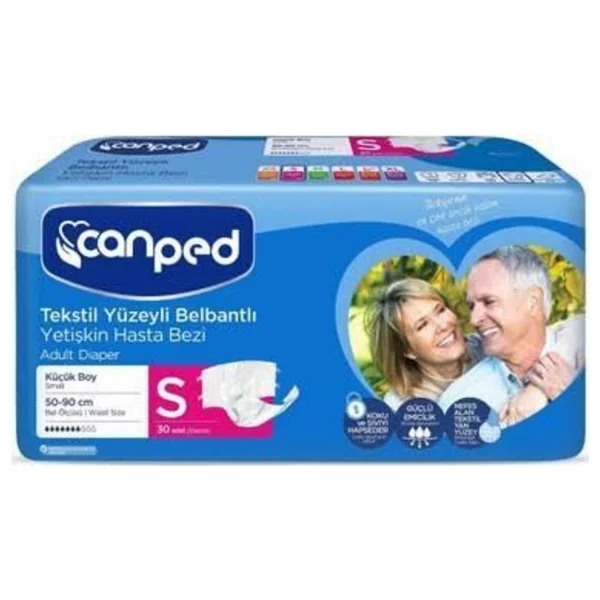 Canped Tekstil Yüzeyli Belbantlı Küçük Boy S 30 Adet Hasta Bezi - Görsel 2