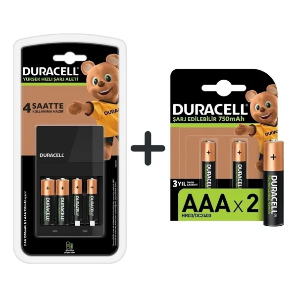 Duracell Cef 14 Şarj Aleti Ve Şarj Edilebilir Aaa 750mah 2 Pil - Görsel 6