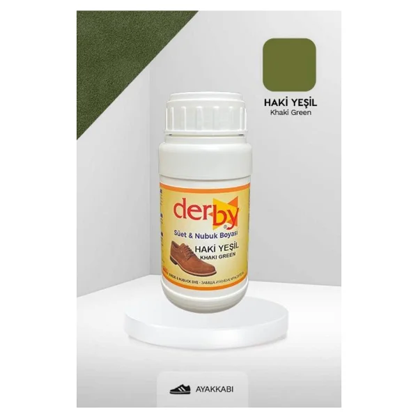 Derby Haki Yeşil Süet & Nubuk Deri Boyası 250 Ml Süet Nubuk Ayakkabı Boyası - Görsel 3