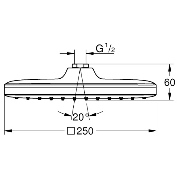 Grohe 26685000 Tempesta 250 Cube Tepe Duşu - Görsel 2