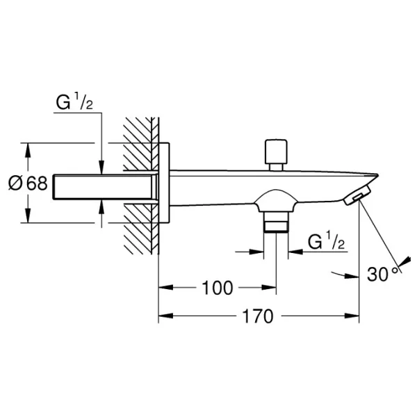 Grohe BauCosmopolitan 13425001 Yön Değiştiricili Krom Çıkış Ucu - Görsel 2