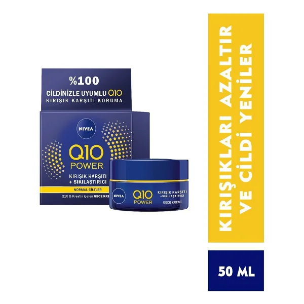 Nivea Q10 Power Kırışıklık Karşıtı Ve Yenileyici Gece Yüz Bakım Kremi 50ml, Nemlendirici, Hyaluronik Asit, Yaşlanma Karşıtı, Sıkılaştırıcı - Görsel 6