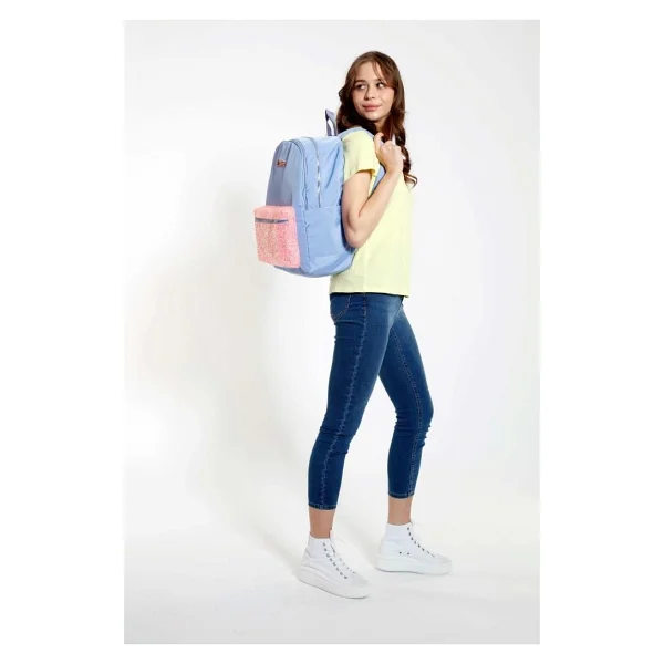 Kaukko Bright Taşlı Floral Mavi Okul Sırt Çantası - Görsel 4