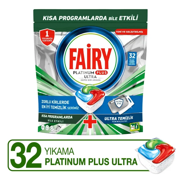 Fairy Platinum Plus Ultra Bulaşık Makinesi Tableti 32'li - Görsel 6