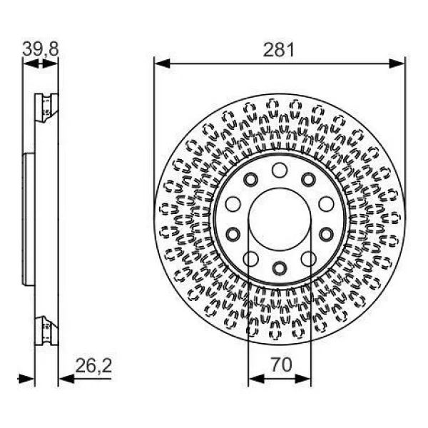 Bosch Alfa Romeo Giulietta Ön Fren Disk Takımı (2010-2020) - Görsel 2