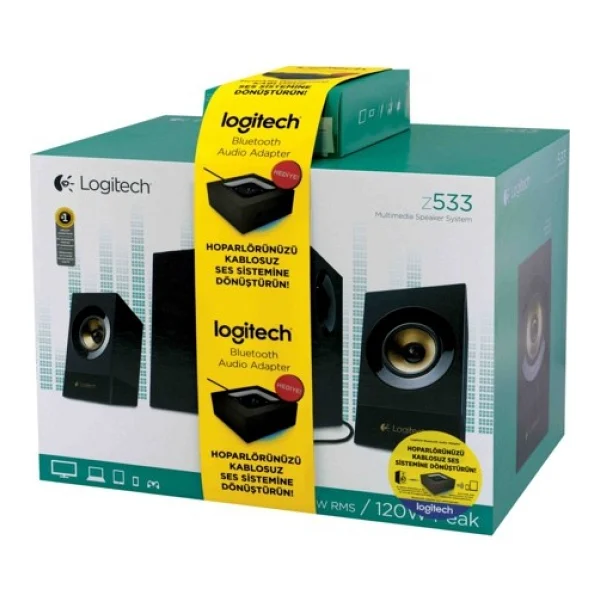 Logitech Z533 + Bluetooth Adaptör 60 W 2+1 Kablolu Kumanda Hoparlör - Görsel 5