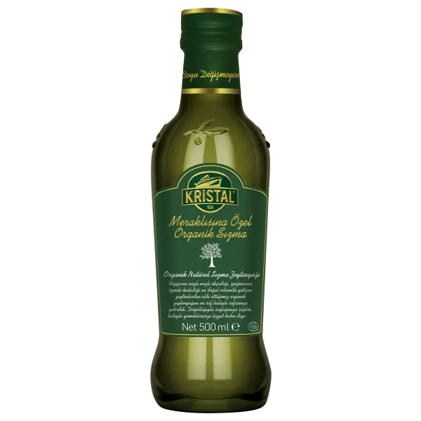 Kristal Organik Natürel 500 Ml Cam Sızma Zeytinyağı - Görsel 3