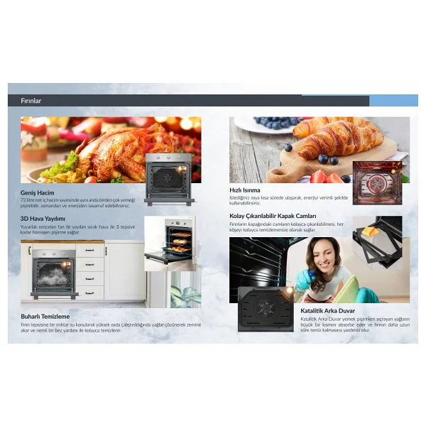 Luno F6502s01 Gri Ankastre Fırın - Görsel 2